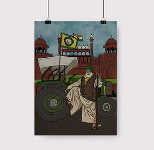 Farmers at Red Fort | DesiPun Art print